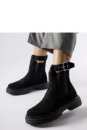 Czarne botki z ozdobnym zapięciem Abela - Solea Solea