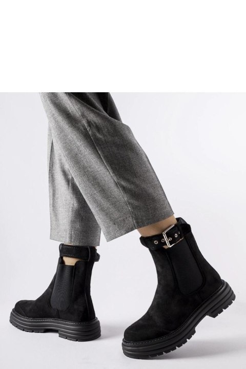 Czarne botki z ozdobnym zapięciem Abela - Solea Solea