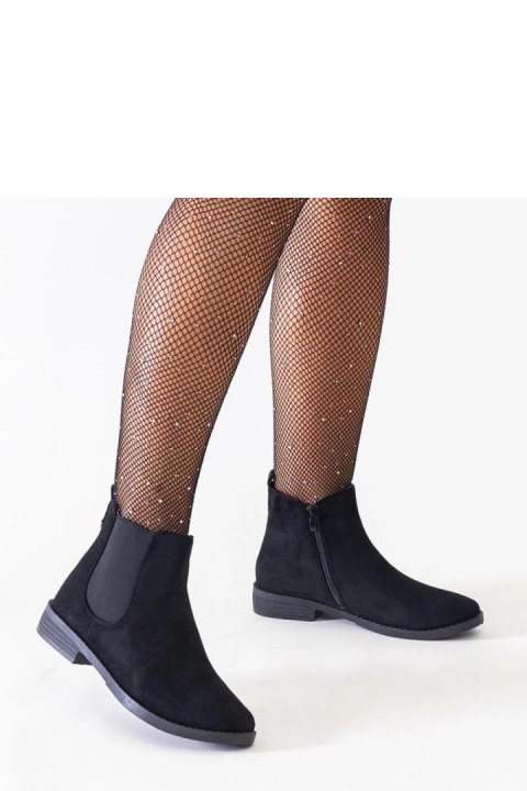 Czarne klasyczne botki z elastyczną wstawką eko-zamsz Maiza - Solea Solea