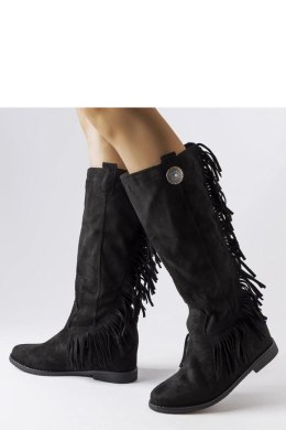 Czarne kozaki na krytej koturnie Lecore - Solea Solea