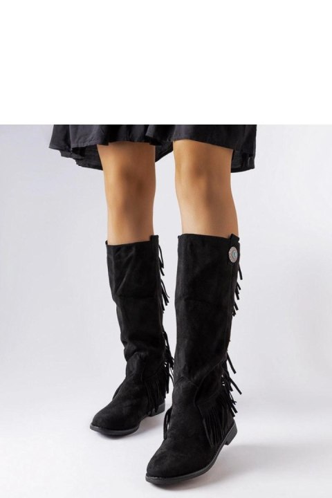 Czarne kozaki na krytej koturnie Lecore - Solea Solea