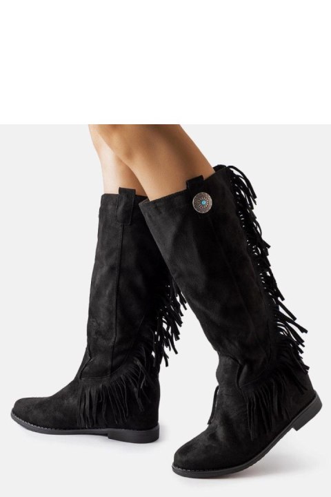 Czarne kozaki na krytej koturnie Lecore - Solea Solea