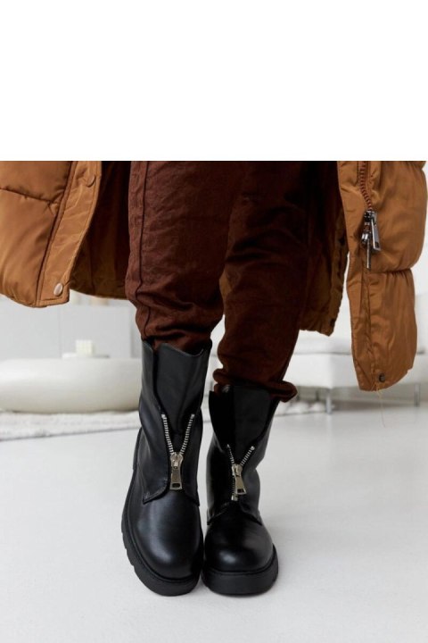 Czarne ocieplane botki z suwakiem Oakdale - Solea Solea