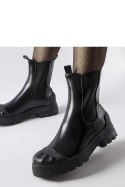 Czarne ocieplane masywne botki Albanese - Solea Solea