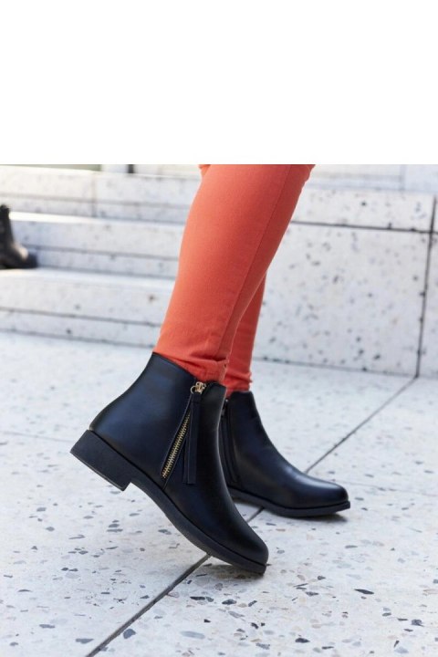 Czarne ocieplane płaskie botki Paien - Solea Solea