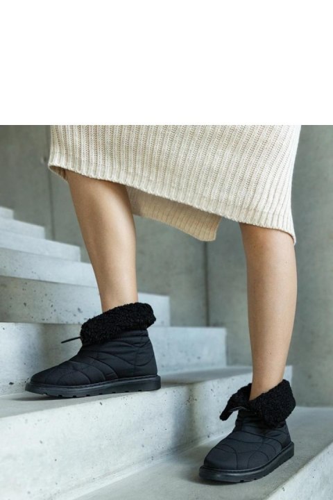 Czarne ocieplane śniegowce ze ściągaczem Caellita - Solea Solea