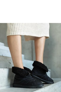 Czarne ocieplane śniegowce ze ściągaczem Caellita - Solea Solea