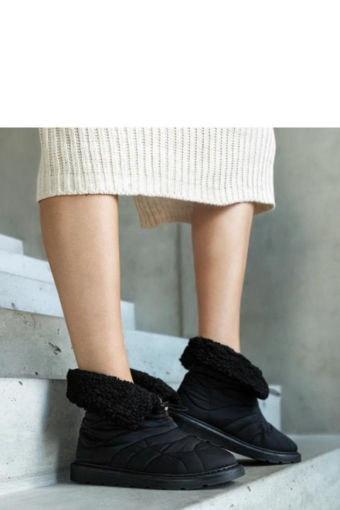 Czarne ocieplane śniegowce ze ściągaczem Caellita - Solea Solea