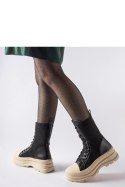 Czarne skarpetowe botki jasna podeszwa Vitto - Solea Solea