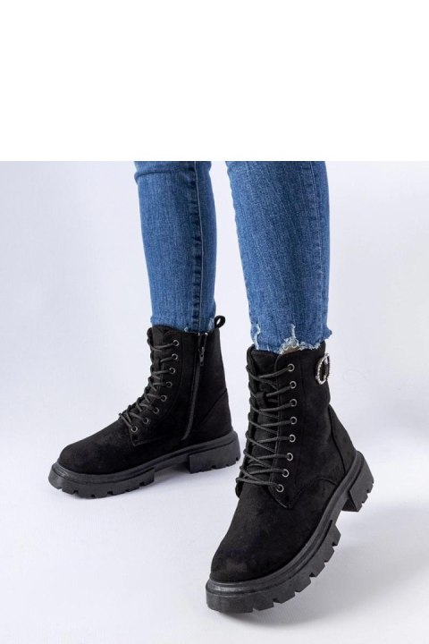 Czarne trapery z cyrkoniami eko-zamsz Broberg - Solea Solea