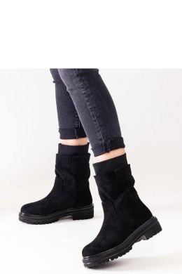 Wsuwane czarne botki ze skarpetą Ralia - Solea Solea