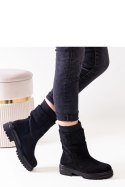 Wsuwane czarne botki ze skarpetą Ralia - Solea Solea