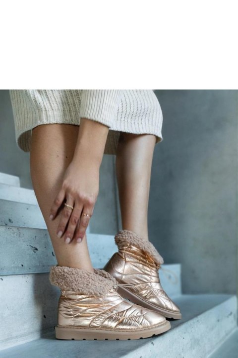 Złote ocieplane śniegowce ze ściągaczem Caellita - Solea Solea