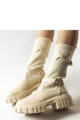 Beżowe stylowe kozaki z elastyczną cholewką Ida - Solea Solea