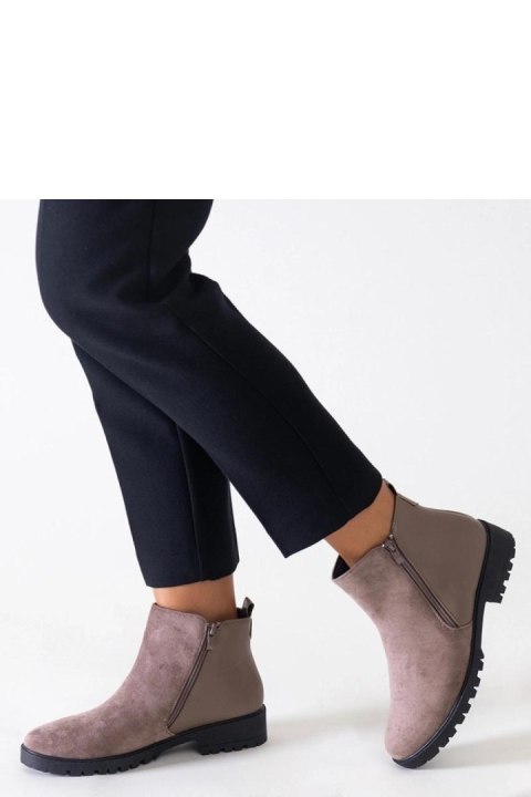 Brązowe botki na platformie z eko-zamszu Kirla - Solea Solea