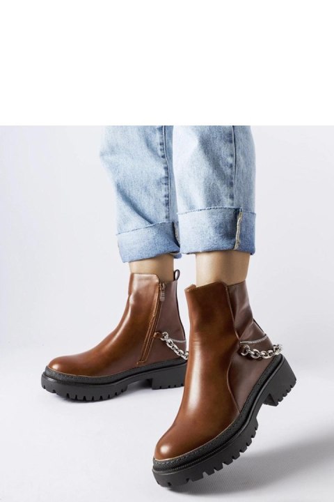 Brązowe botki z łańcuchem Muqaddim - Solea Solea
