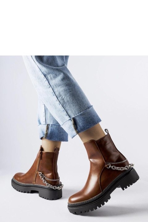 Brązowe botki z łańcuchem Muqaddim - Solea Solea