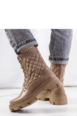 Brązowe botki z skarpetkową cholewką Lujan - Solea Solea