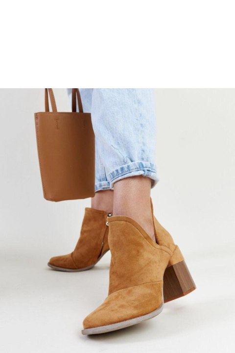 Brązowe botki z wcięciem na klocku Brankka - Solea Solea