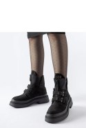 Czarne botki na platformie Glen z klamrami - Solea Solea