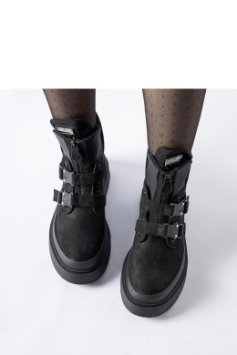 Czarne botki na platformie Glen z klamrami - Solea Solea