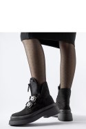 Czarne botki na platformie Glen z klamrami - Solea Solea
