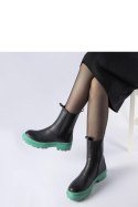 Czarne botki na zielonej podeszwie Georgette - Solea Solea