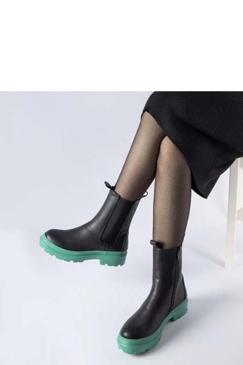 Czarne botki na zielonej podeszwie Georgette - Solea Solea