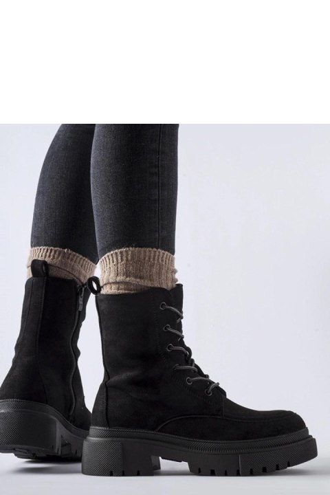 Czarne botki workery trapery na masywnej podeszwie Riel - Solea Solea