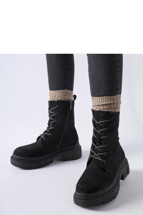 Czarne botki workery trapery na masywnej podeszwie Riel - Solea Solea