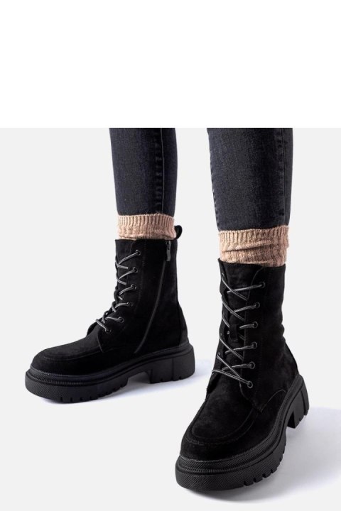 Czarne botki workery trapery na masywnej podeszwie Riel - Solea Solea