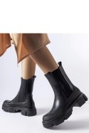 Czarne botki z elastyczną cholewką Faisal - Solea Solea