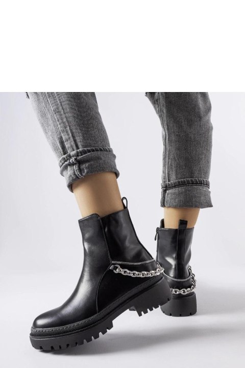 Czarne botki z łańcuchem Muqaddim - Solea Solea