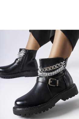 Czarne botki z ozdobnymi łańcuchami Mezzavia - Solea Solea