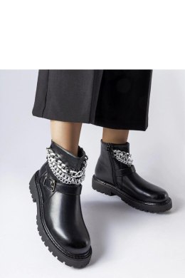 Czarne botki z ozdobnymi łańcuchami Mezzavia - Solea Solea