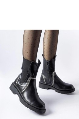 Czarne botki zdobione cyrkoniami Anastasio - Solea Solea