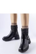 Czarne ciepłe botki na masywnej podeszwie Nisri - Solea Solea
