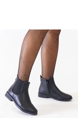 Czarne klasyczne botki z elastyczną wstawką eko-skóra Maiza - Solea Solea