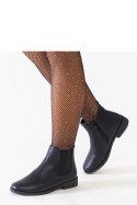 Czarne klasyczne botki z elastyczną wstawką eko-skóra Maiza - Solea Solea