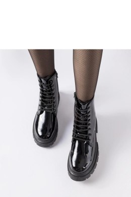 Czarne lakierowane trapery damskie Hansine - Solea Solea