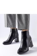 Czarne ocieplane botki z ozdobnym obcasem Clivi - Solea Solea