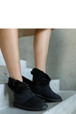 Czarne ocieplane śniegowce z kołnierzem Edidda - Solea Solea