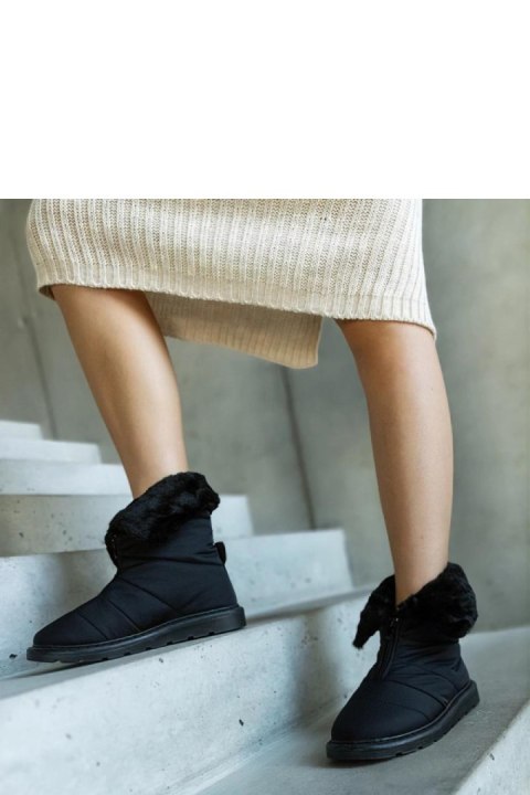 Czarne ocieplane śniegowce z kołnierzem Edidda - Solea Solea