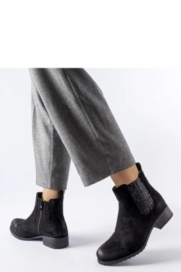 Czarne płaskie botki z ozdobna wstawką Arnoux - Solea Solea