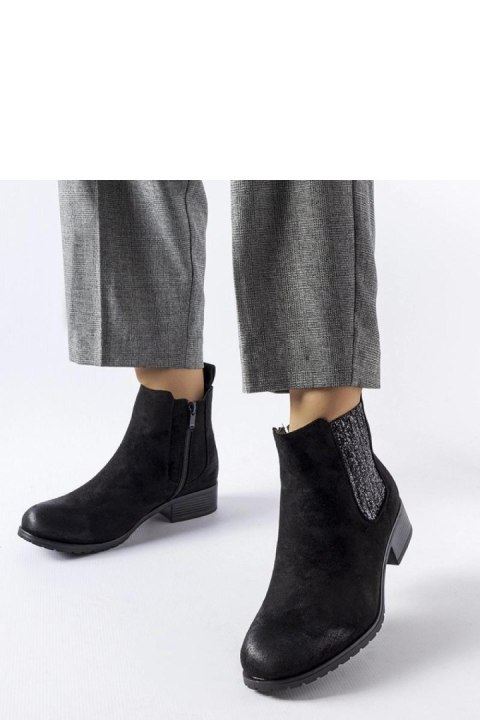 Czarne płaskie botki z ozdobna wstawką Arnoux - Solea Solea