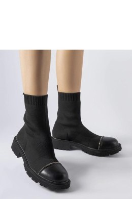 Czarne skarpetowe botki z cyrkoniami Vail - Solea Solea