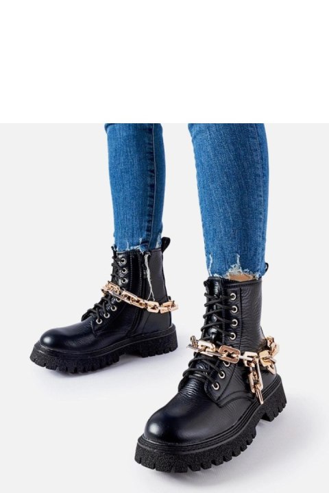 Czarne trapery z łańcuchem Bowling - Solea Solea