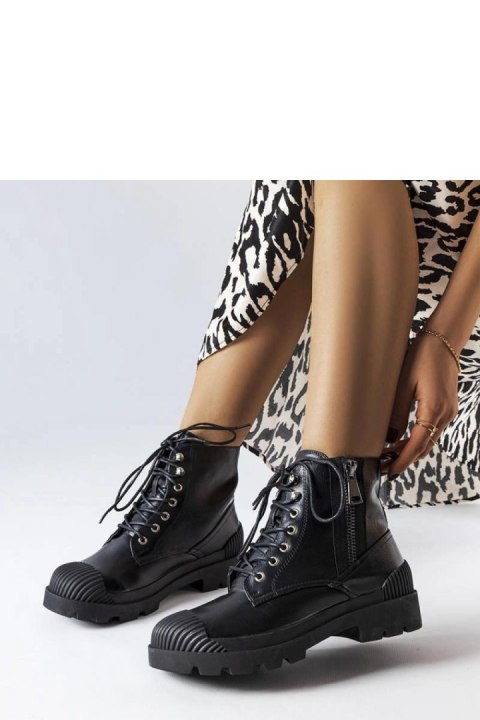 Czarne workery damskie Shell - Solea Solea Czarne workery damskie Shell - Solea Solea