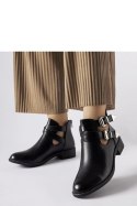 Czarne wycięte botki z klamerkami Franca - Solea Solea