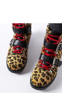 Czarno-beżowe botki w panterkę Baltimore - Solea Solea